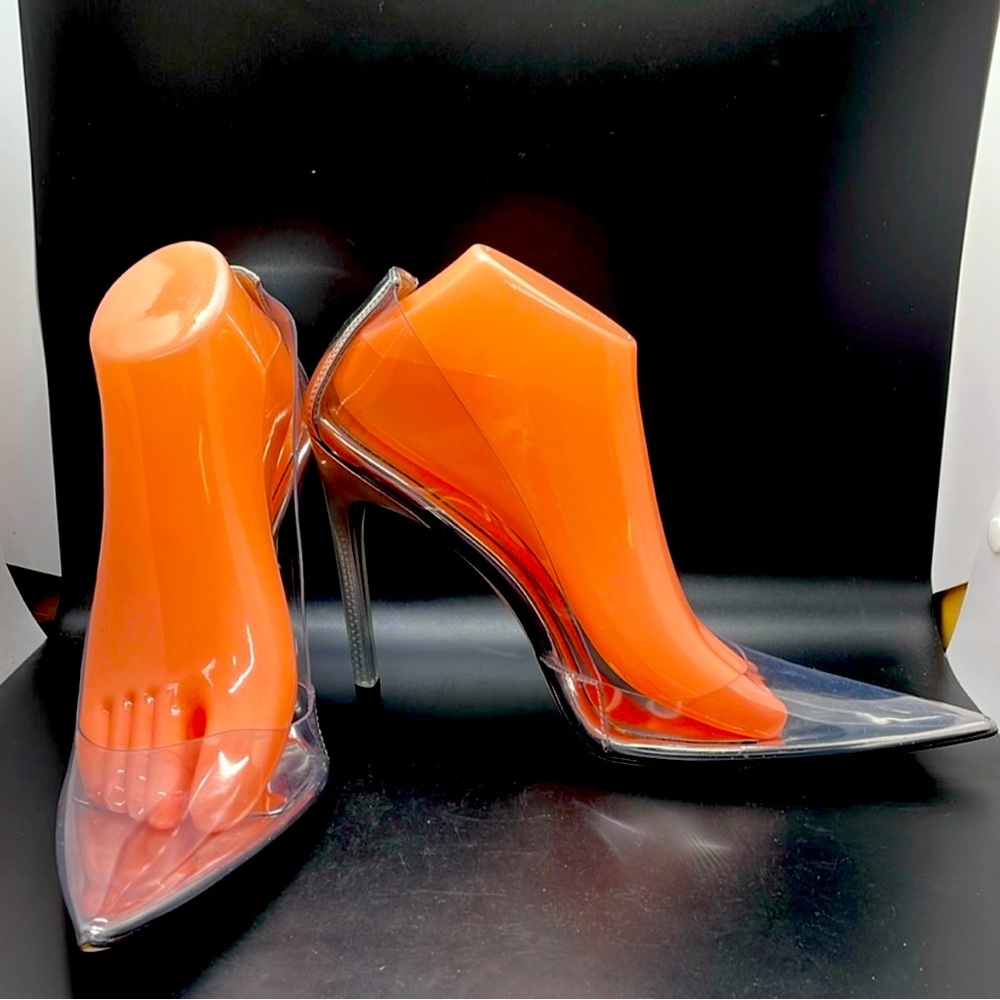 Good American Cinder-F*cking-Rella clear pumps heels Size 11 - fits like a 10!